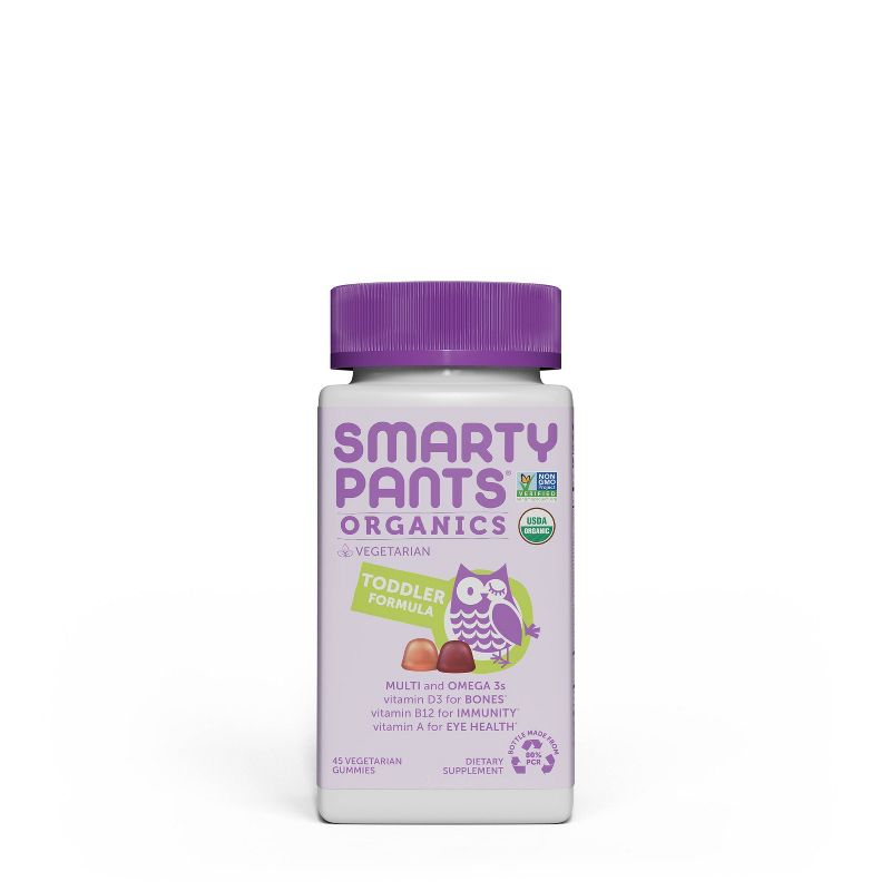 SmartyPants Organic Toddler Multi &#38; Vegetarian Omega 3 Gummy Vitamins with D3, C &#38; B12 - 45 ct, 3 of 7