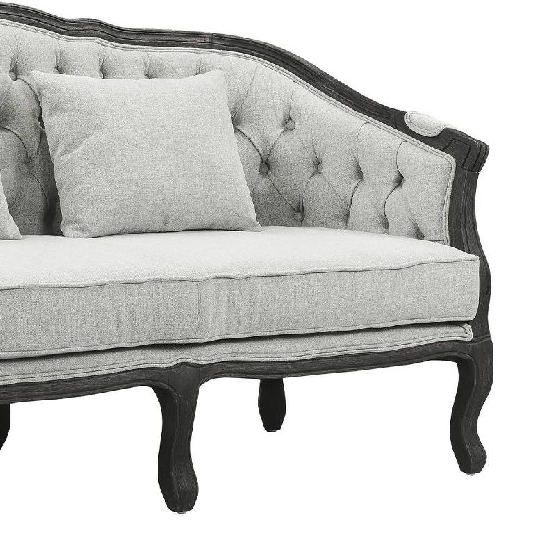 64&#34; Samael Sofa Gray Linen and Dark Brown Finish - Acme Furniture, 4 of 7