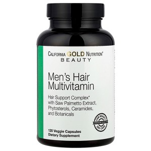 California Gold Nutrition Beauty, Men's Hair Multivitamin, 120 Veggie Capsules - 1 of 4