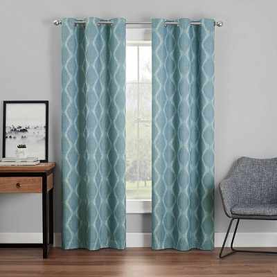 63"x42" Windsor Blackout Curtain Panel Geo Blue - Eclipse