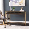 Quinal Writing Desk with Storage Brown/Gold - Aiden Lane: Veneer Finish, Iron Frame, All Purpose Drawer - image 4 of 4