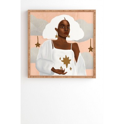 12" x 12" Nawaalillustrations Star Framed Wall Art Bamboo - Deny Designs