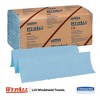 WypAll L10 Windshield Wipers, Banded, 2-Ply, 9.38 x 10.25, Light Blue, 140 / Pack, 16 Packs / Carton - 3 of 4
