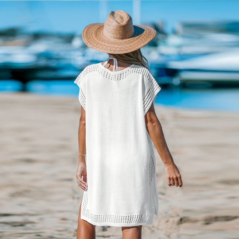 Women's White Cut-Out Knit Cover-Up Dress - Cupshe, 4 of 7