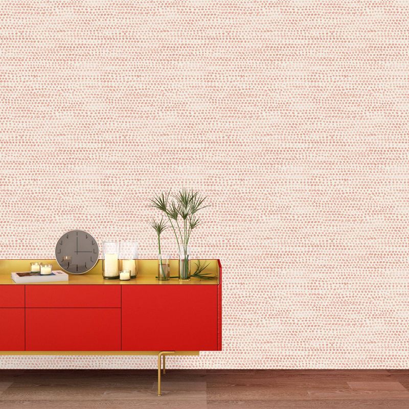 Tempaper Moire Dots Self-Adhesive Removable Wallpaper Coral, 3 of 6