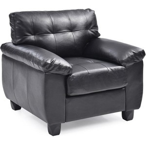 Glory Furniture Gallant Faux Leather Chair in Black - 1 of 4