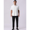 INSPIRE CHIC Men's Short Sleeve Button Down Casual Summer Hawaiian Beach Linen Shirts - 2 of 4