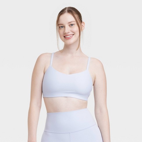 Women's Light Support Strappy Longline Sports Bra - All In Motion™ White XS