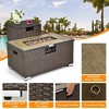 Tangkula 6 Piece Patio Sofa & Fire Table Set Outdoor Rattan Sectional Sofa Set w/ Storage Box Red - 4 of 4