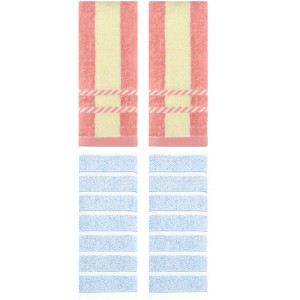 REGALWOVEN 4 Pcs Striped Soft Absorbent Bathroom Hand Towel Set - 1 of 4