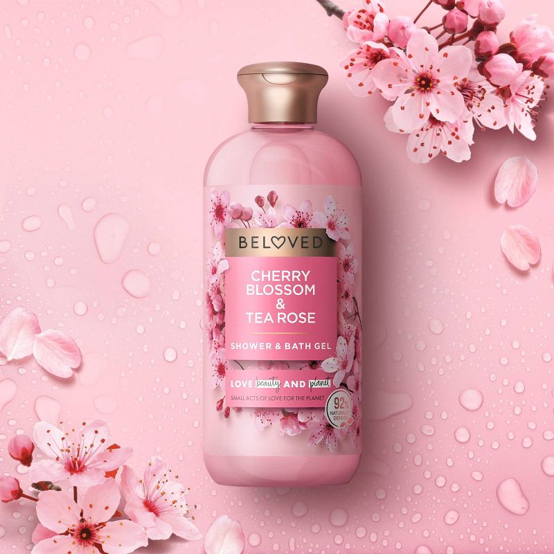Beloved Cherry Blossom &#38; Tea Rose Shower &#38; Bath Gel Body Wash - 11.8 fl oz, 4 of 13