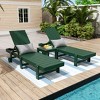 WestinTrends Ashore 2pcs Modern Poly Reclining Chaise Lounge With Wheels plus 1pc side table - 2 of 4