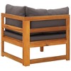 vidaXL Corner Sofa with Dark Gray Cushions Solid Acacia Wood - 4 of 4
