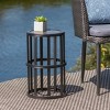 Syemin End Tables Small Side Table Round Glass End Table for Small Spaces, Narrow Couch Night Stand, Modern Bedside Table, Gray, 10.8"*10.8"*18.5" - 4 of 4