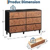 5/6/7 Drawers Dresser for Bedroom, Chest of Drawers with Vintage Circle Handle, Wood Dresser - 3 of 4