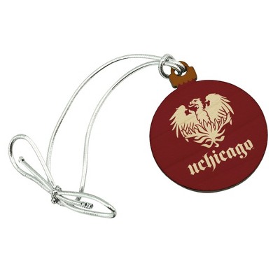 University of Chicago Primary Logo Mini Small Tiny Wood Christmas Tree Holiday Ornament
