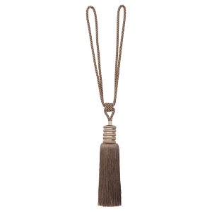 Evideco French Home Goods Decorative Curtain Tiebacks With Tassel - 33” Long, Hand-Tied Rope With Lustrous Threads - 1 of 4