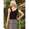 INSPIRE CHIC Women's Casual Sleeveless Asymmetrical Neck Slim Fit Party Summer Crop Tank Tops - 3 of 4