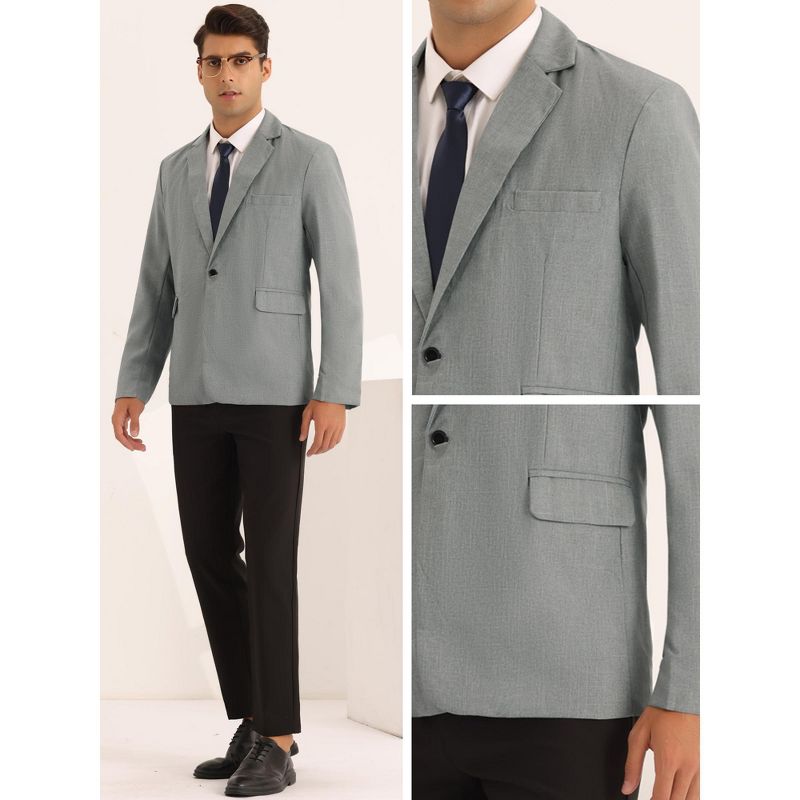 Lars Amadeus Men's Solid Color Prom Wedding Formal Suit Jacket, 5 of 6