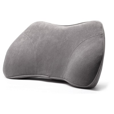WENNEBIRD Model B Lumbar Memory Foam Support Pillow to Improve Posture with Raised Side Butterfly Design, Constance Fabric, and Removable Cover, Grey