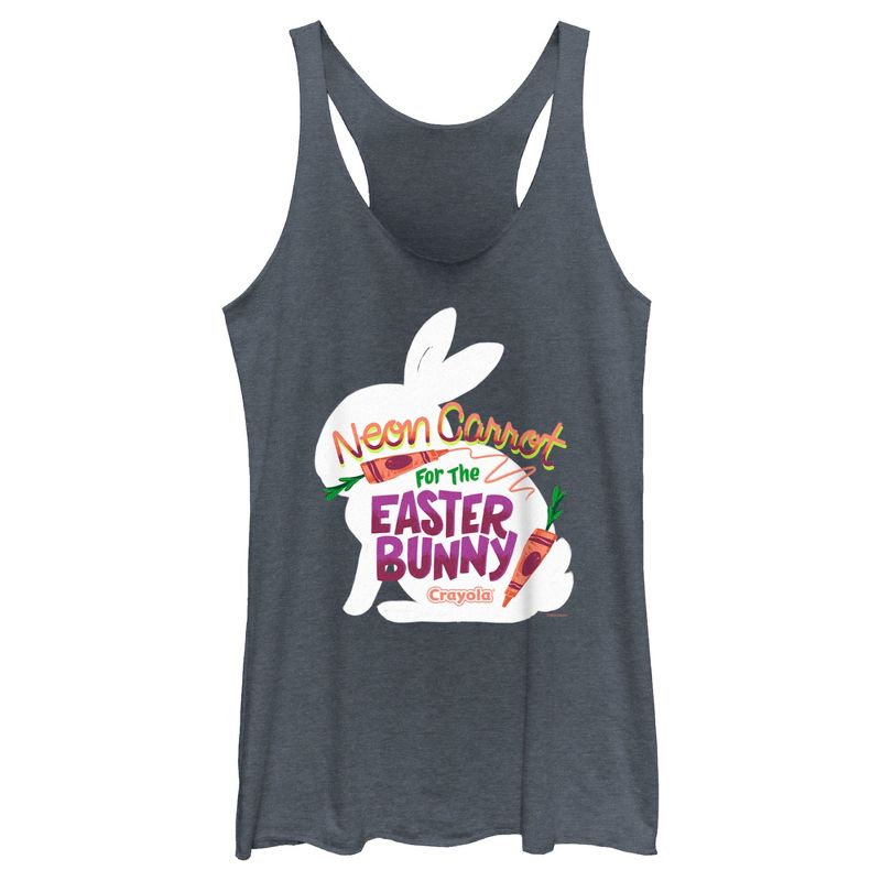 Women's Crayola Neon Carrot For The Easter Bunny Racerback Tank Top, 1 of 5