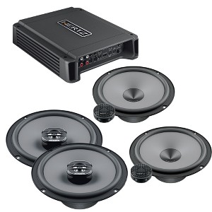 Hertz HCP 4 4 Channel Amplifier Hertz K 165 Uno Series 6.5" 2-Way Component Hertz X 165 Uno Series 2-Way Coaxial Speakers - 1 of 4