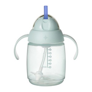 LunaLulinlk Weighted Straw Cup, 10oz, 6 Months+, Easy Transition Toddler Cup, Silicone Weighted Straw and Easy-hold Handles, Mint, 1 Count - 1 of 4