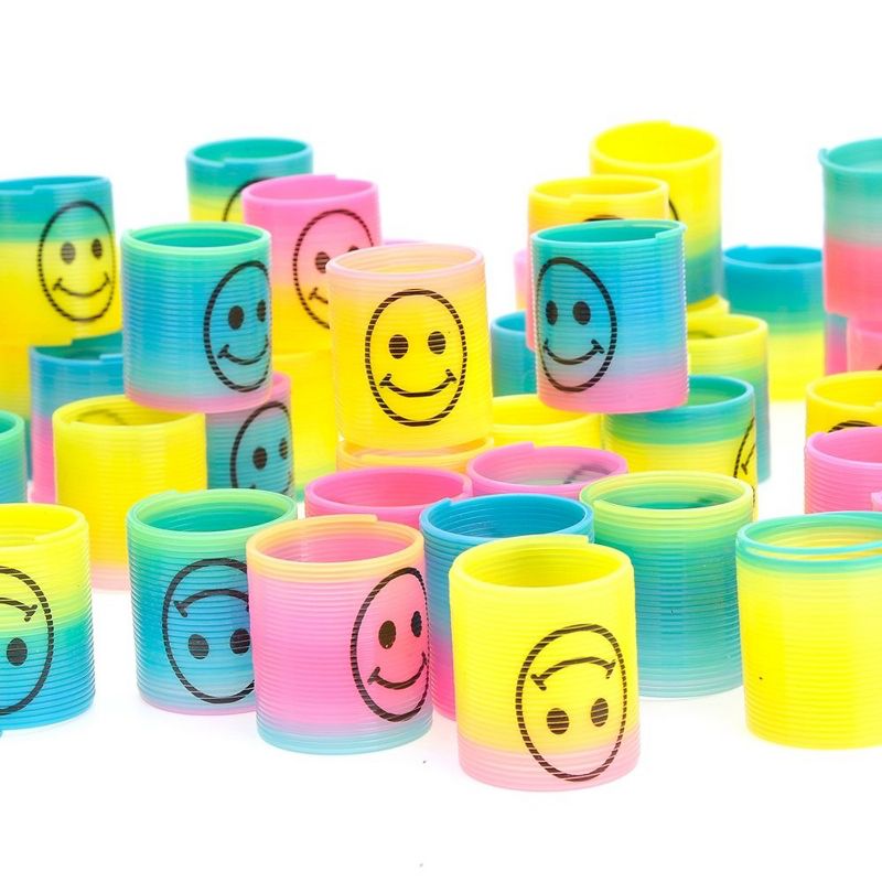 Insten 72 Pack Mini Emoji Rainbow Springs, Retro Toys Party Favors, 4 of 9