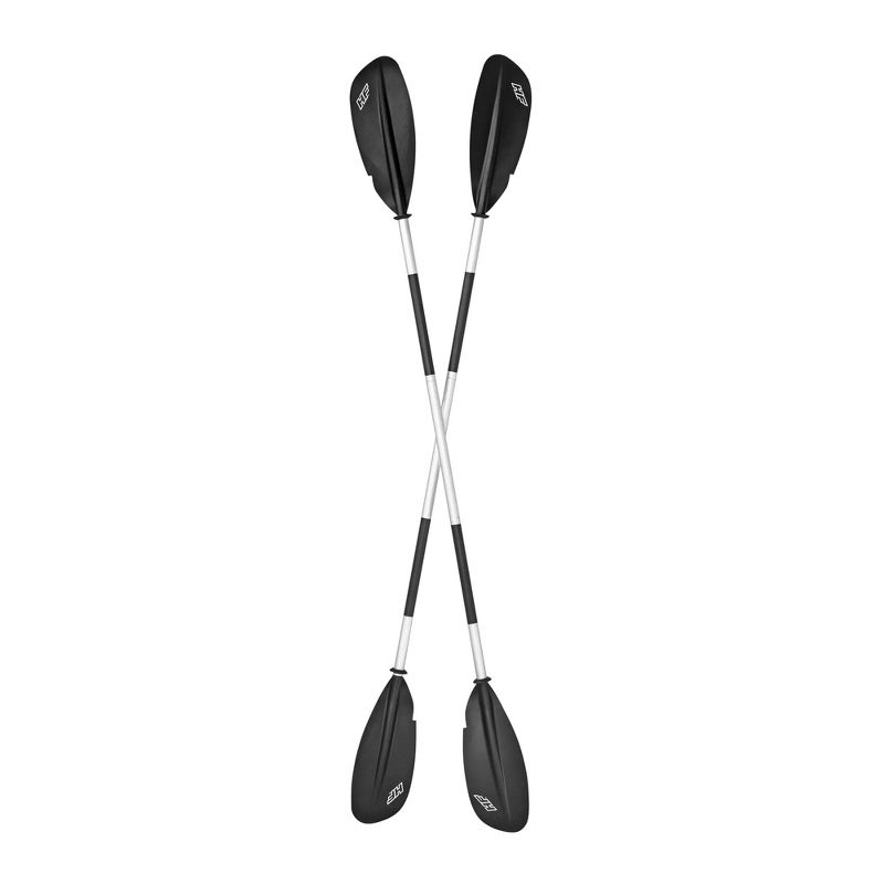 Bestway Hydro Force 91 Inch 5 Piece Adjustable Lightweight Aluminum Locking Kayak Paddle with Soft Comfort Hand Grip and 3 Lock Positions, Black/White, 6 of 8