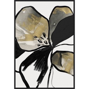 23" x 33" Yellow Botanical II by PI Studio Framed Canvas Wall Art Print - Amanti Art - 1 of 4
