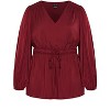 Women's Plus Size Aubree Shirt - cabernet | CITY CHIC - 4 of 4