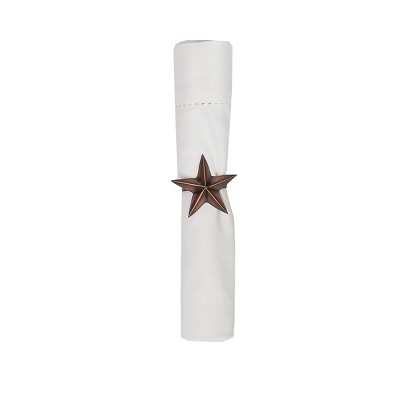 C&F Home Bronze Star Napkin Ring Set of 6