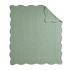 NicBex Scalloped Edge Quilted Throw Blanket – 60"x72" Oversized Throw Blanket for Couch, Microfiber with Cotton Filling, Solid Color Blankets for Bed - 2 of 4