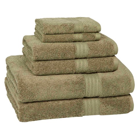 6pc Signature Solid Bath Towel Set Olive Green Cassadecor Target