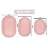Double Ruffle Bathroom Rugs Set, Washable Rug, Soft Cotton Extra Soft and Absorbent bath Rug, Kitchen Mat, Bath Mat Set,Non-Slip, 3 Pcs Set, Pink - 3 of 4