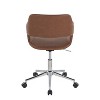 TiramisuBest Contemporary Brown Faux Leather Task Chair: Adjustable, Swivel, Cushioned, Chrome Base - 4 of 4