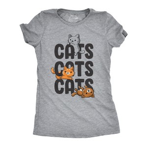 Womens Cats Cats Cats T Shirt Funny Pet Kitty Lover Tee - Crazy Dog Women's T Shirt - 1 of 4