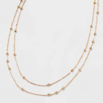 Gold 2 Row Satellite Chain Necklace - A New Day™ Gold