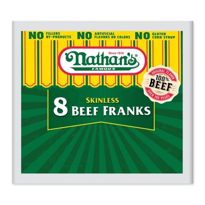Nathan's Famous Skinless Beef Franks - 12oz/8ct