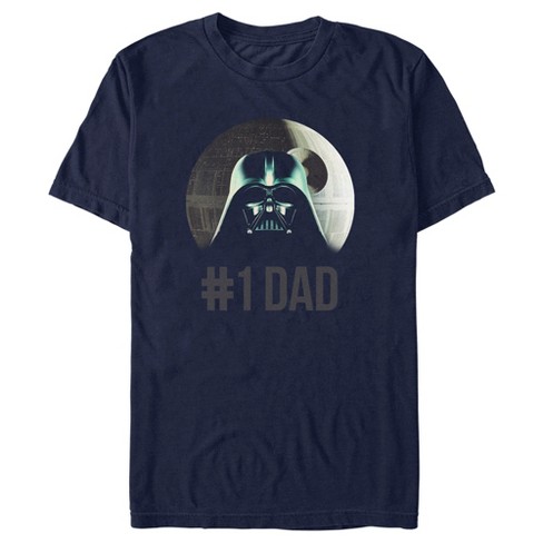 Men's Star Wars Father's Day Deathstar #1 Dad T-Shirt - Navy Blue - 2X Large