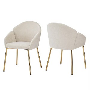 NicBex Upholstered Dining Chairs Set of 2 with Metal Legs for Living Room,Meeting Room,Bedroom - 1 of 4