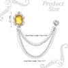 Unique Bargains Men's Rhinestone Flower Design Brooch Pins - 2 of 4