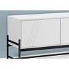 Monarch Specialties Tv Stand 60 Inch Console Media Entertainment Center Storage Cabinet White Laminate Black Metal Contemporary Modern - 4 of 4