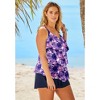 Swim 365 Women's Plus Size Longer-Length Tiered-Ruffle Tankini Top - 4 of 4