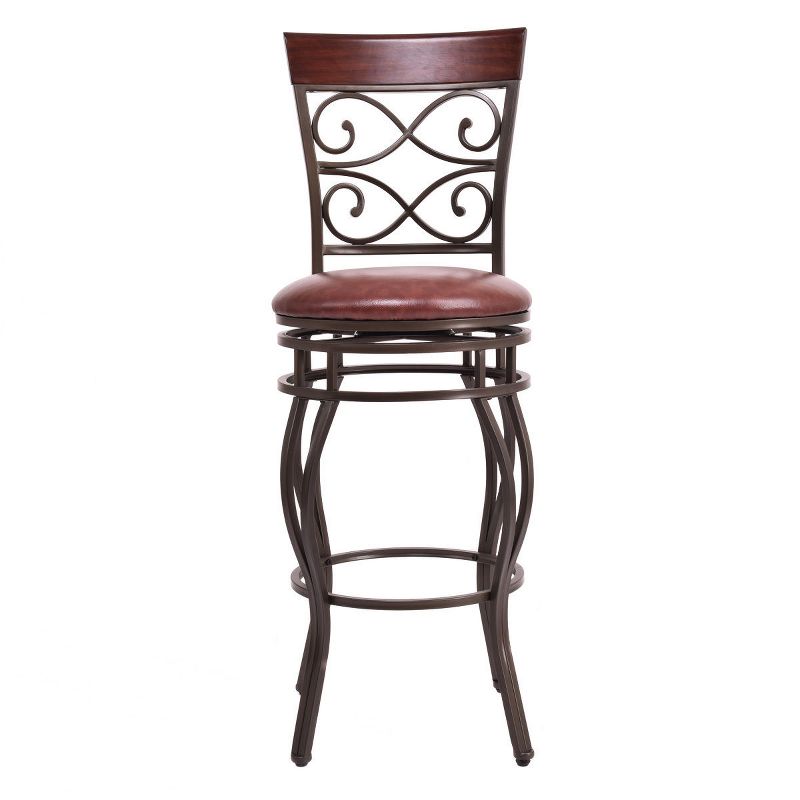 Costway Set of 2 Vintage Bar Stools 30" Swivel Padded Seat Bistro Dining Kitchen Pub Chair, 5 of 9