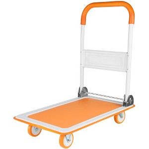 SKRAN Push Cart Dolly 330 lbs. Capacity Moving Platform Hand Truck Heavy Duty Space Saving Collapsible Swivel Push Handle Flat Bed Wagon - 1 of 4