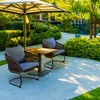 Four Seasons Courtyard Adelaide Set of 2 C Spring 250 Pound Capacity Rocking Motion Dining Chairs with Steel Frame and Olefin Cushions, Blue - 4 of 4