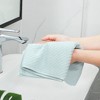 PiccoCasa Luxury 100% Ribbed Absorbent Drying Face Ribbed Cotton Washcloths 2 Pcs - 3 of 4
