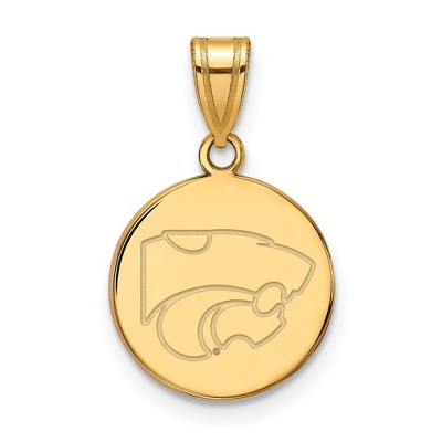 Black Bow Jewelry 14k Yellow Gold Kansas State Wildcats NCAA Medium Pendant