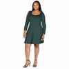 24seven Comfort Apparel Classic Long Sleeve Plus Size Flared Mini Dress - 2 of 4